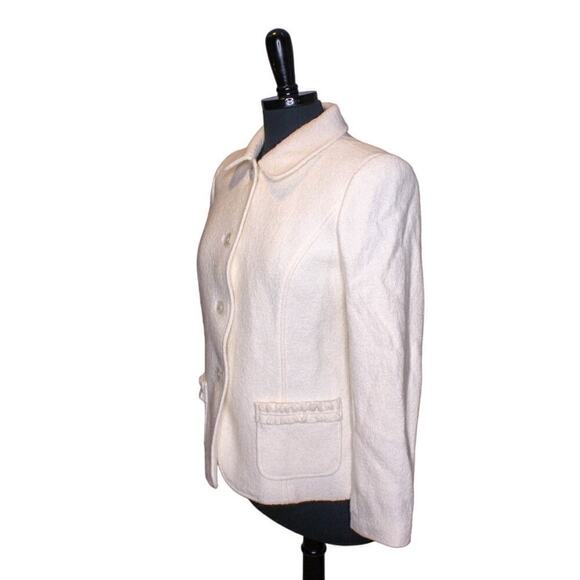 Talbots Wool Blend Jacket Blazer Cream White Size 4 - Picture 2 of 5